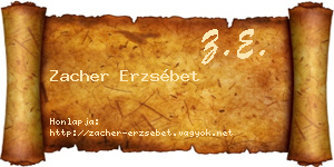 Zacher Erzsébet névjegykártya