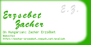 erzsebet zacher business card