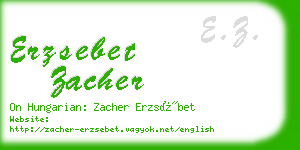 erzsebet zacher business card